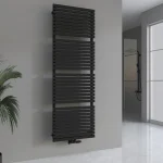 Banyo radyatörü, havlu ısıtıcı, panel radyatör, 1350 watt, FLORA, siyah