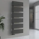 Banyo radyatörü ve havlu askısı antrasit ELANOR - yan tarafı açık