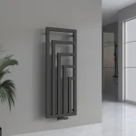 Banyo radyatörü, tasarımcı havlu ısıtıcı, havlu kurutucu, orta bağlantılı radyatör, TWISTER antrasit